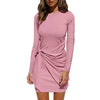 Casual Front Tie Long Sleeve Dress