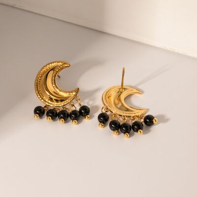 18K Gold-Plated Stainless Steel Moon Shape Earrings