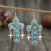 Artificial Turquoise Cross Shape Earrings