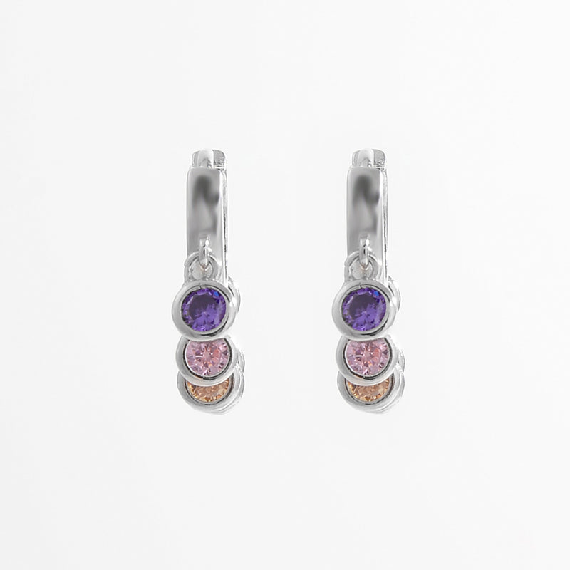 Pendientes Huggie de Plata de Ley 925 con Circonitas