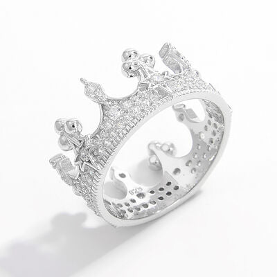 Crown Shape Zircon 925 Sterling Silver Ring